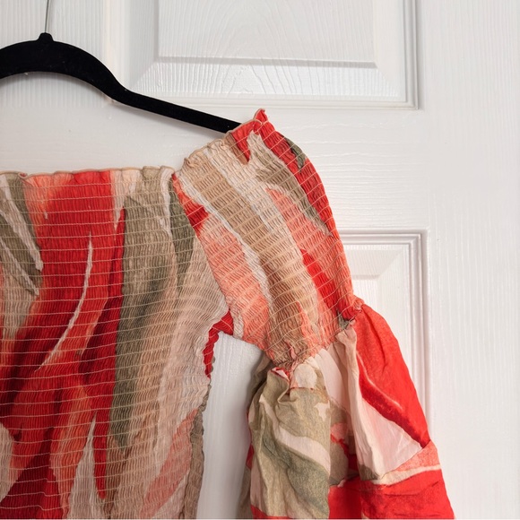 H&M Red,Cream, and Green Top - Picture 3 of 5